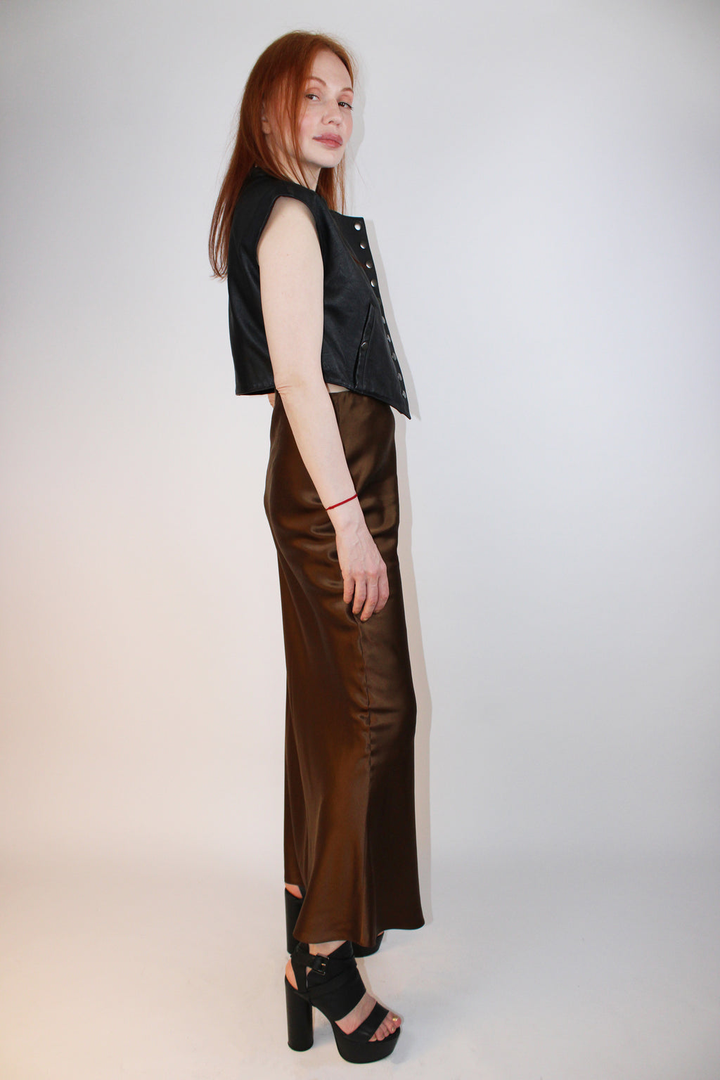 Alexander McQueen Black Leather Structured Vest