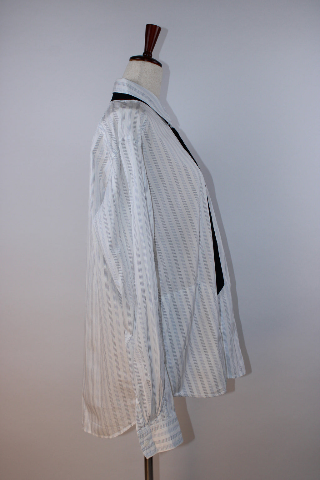Neighborhood White Pinstripe Contrast Tie Button-Down Shirt
