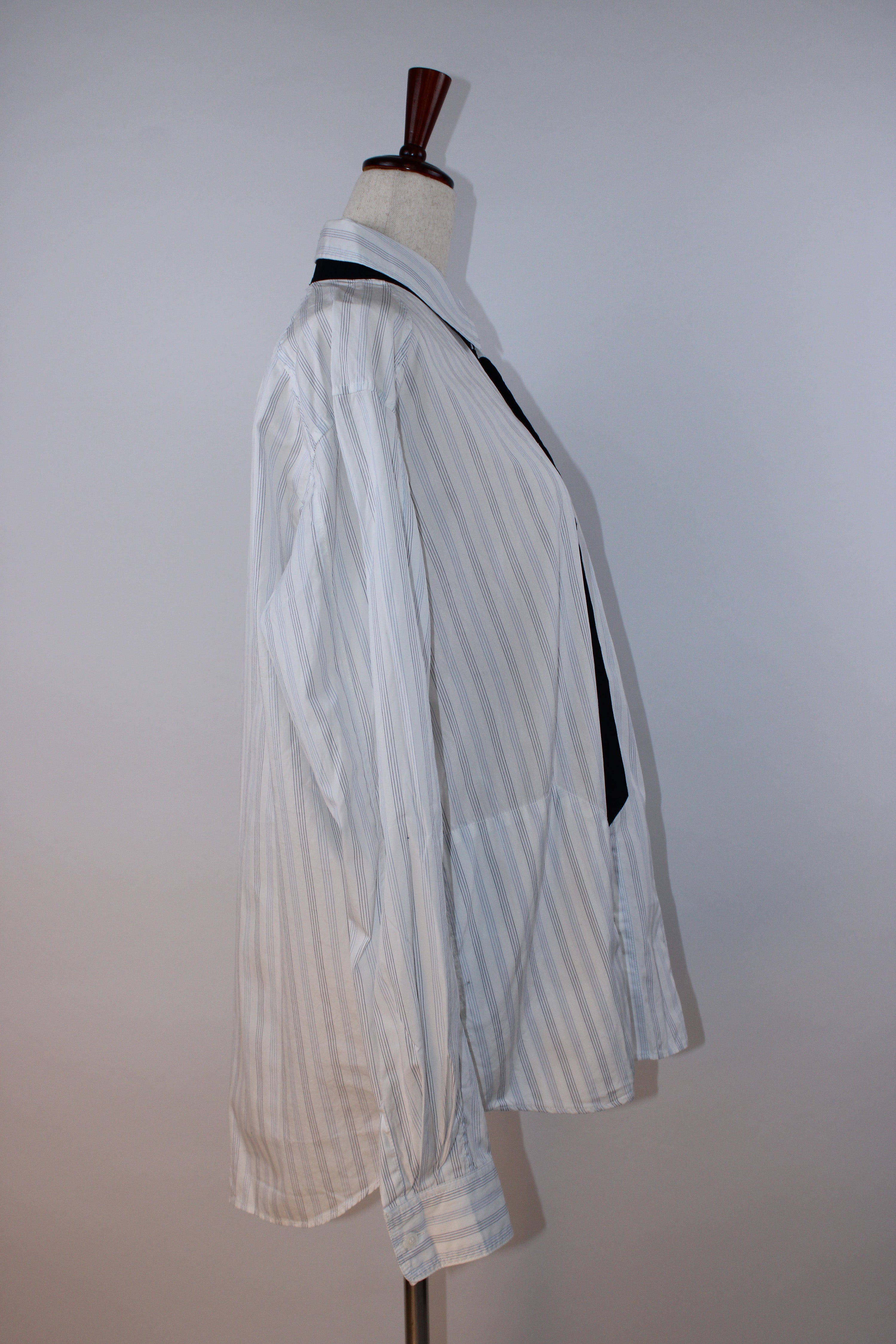 Neighborhood White Pinstripe Contrast Tie Button-Down Shirt