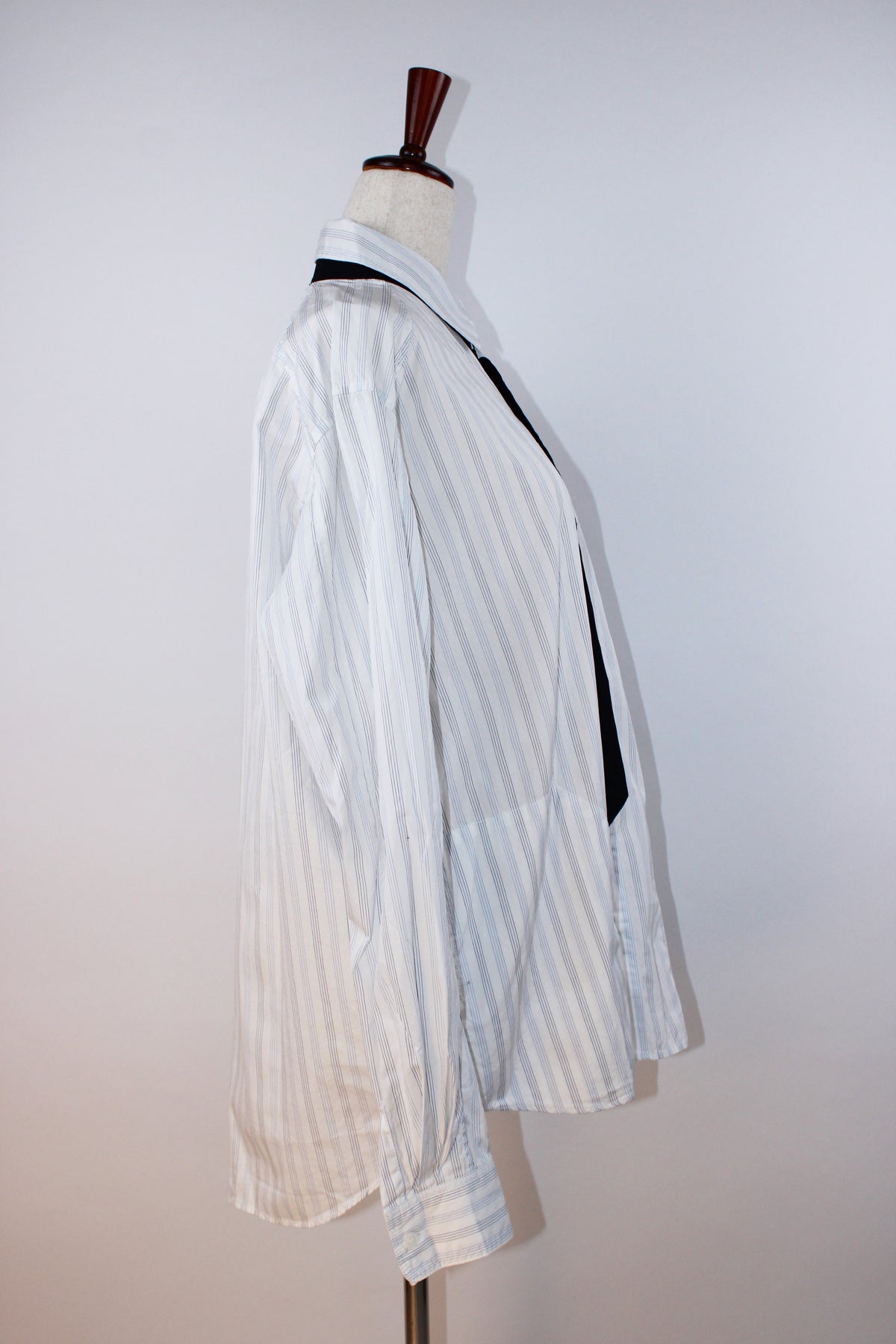Neighborhood White Pinstripe Contrast Tie Button-Down Shirt