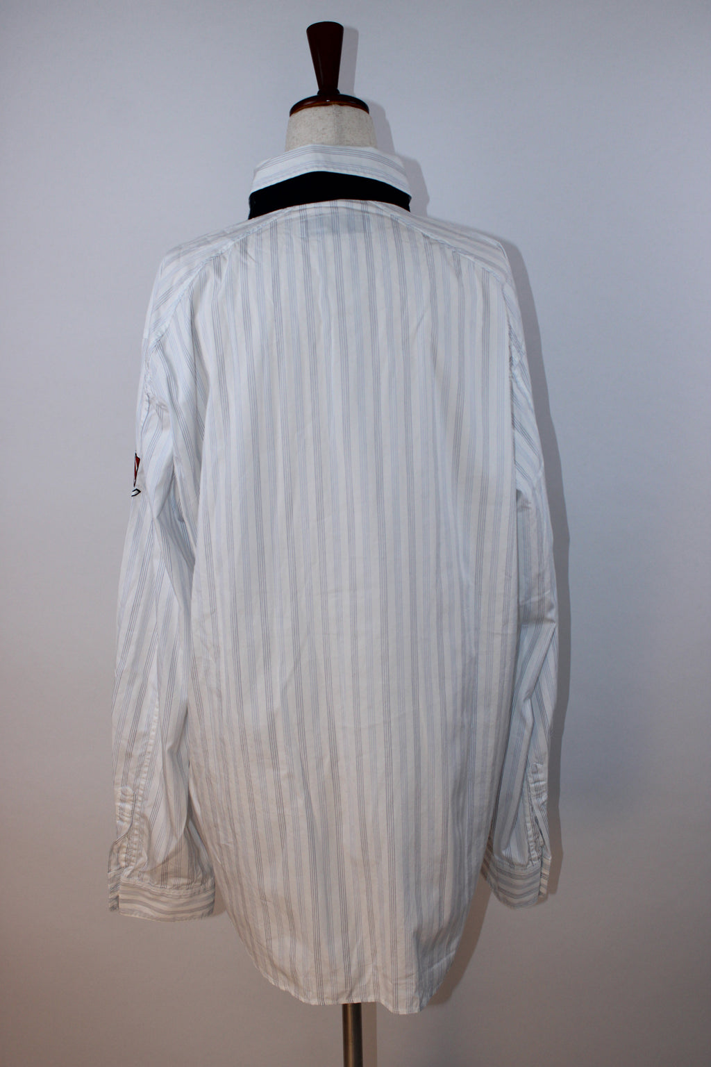 Neighborhood White Pinstripe Contrast Tie Button-Down Shirt