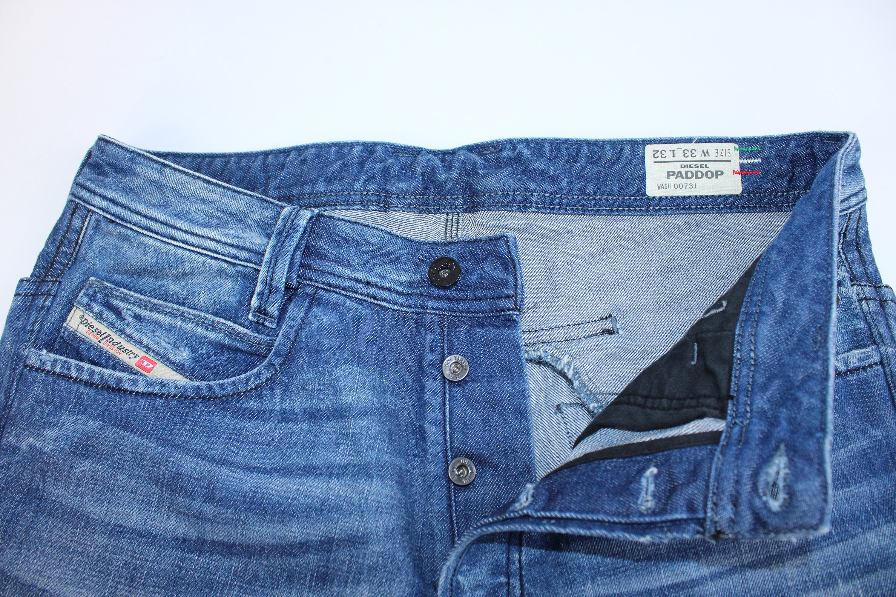 Diesel PADDOP Distressed Straight Leg Jeans
